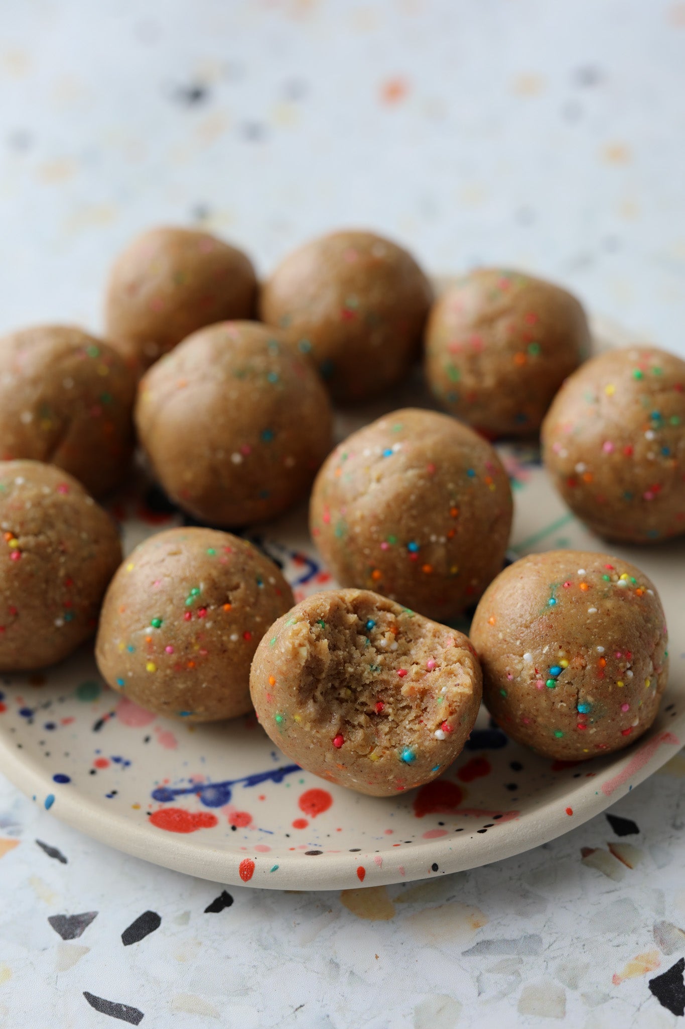 Birthday Cake Protein Balls